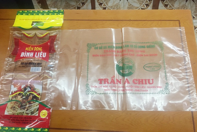 Sản phẩm mang nhãn hiệu “Miến dong Bình Liêu” của cơ sở sản xuất hộ ông Trần A Chiu.